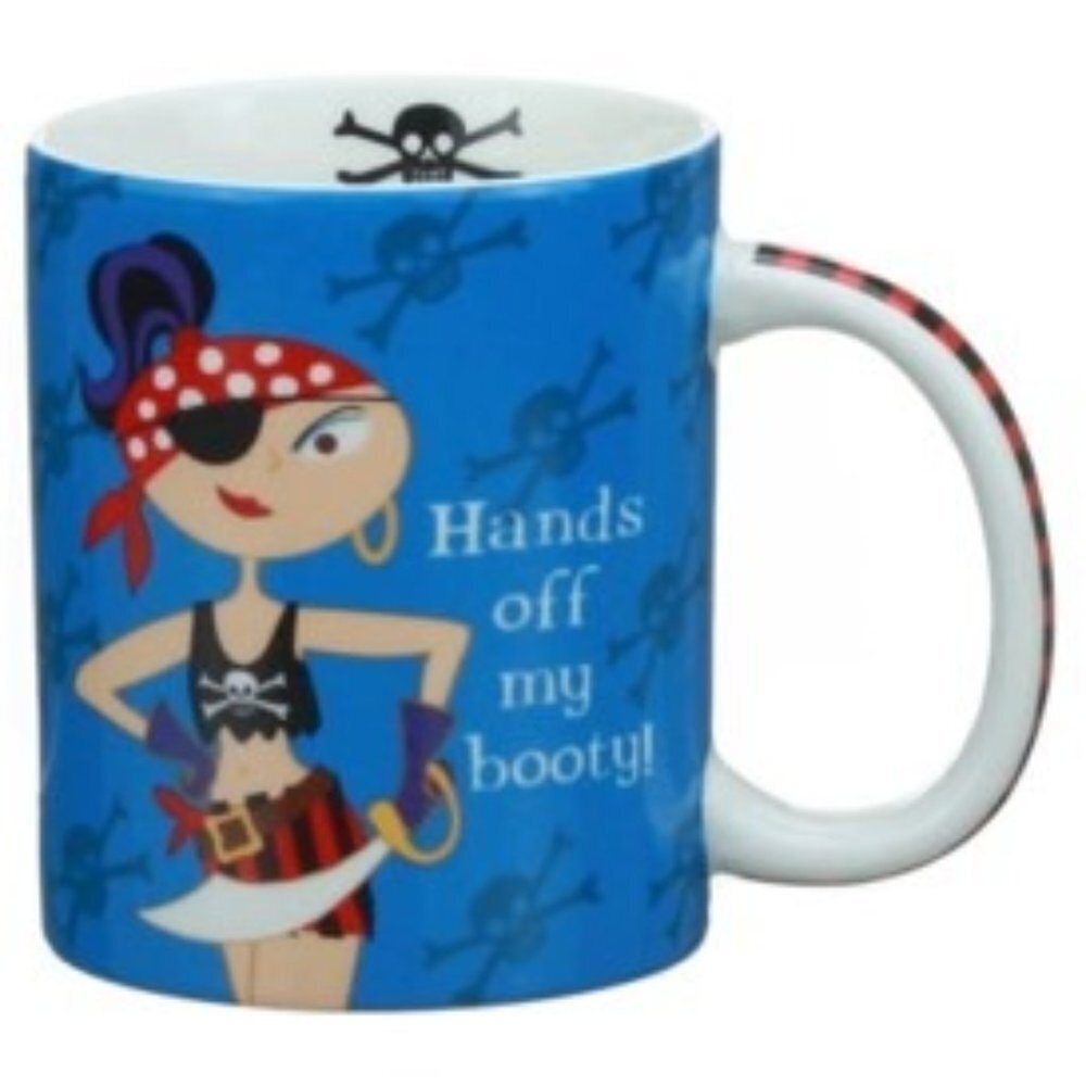 Cape Shore "Hands Off My Booty" Pirate Skull 13 Ounce Coffee Mug NEW